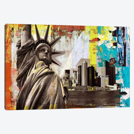 Statue of Liberty Canvas Print #LUZ13} by Luz Graphics Canvas Artwork