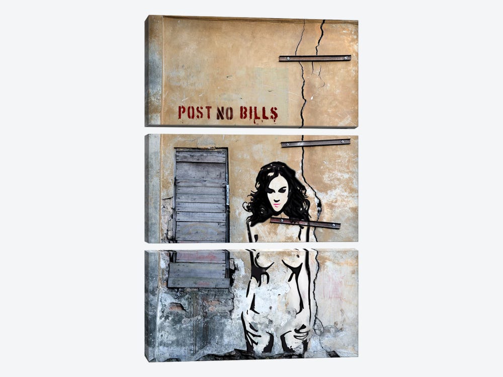 Post No Bills by Luz Graphics 3-piece Canvas Artwork