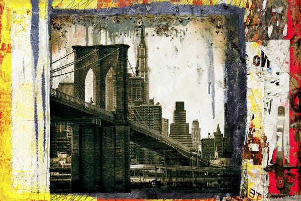Brooklyn: Pont Brooklyn Pancarte (Brooklyn Bridge) by Luz Graphics