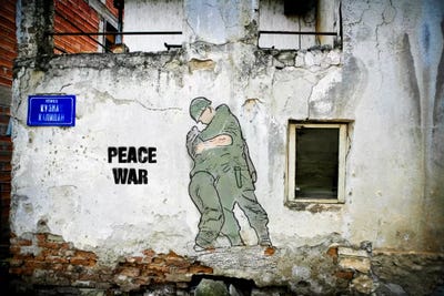 Peace War by Luz Graphics framed canvas print