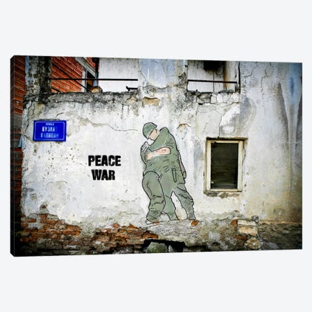 Peace War Canvas Print #LUZ22} by Luz Graphics Art Print