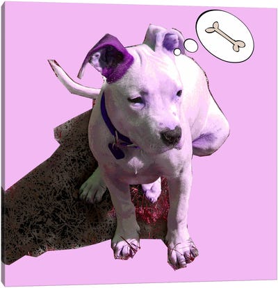 Pink Puppy Canvas Art Print - Luz Graphics