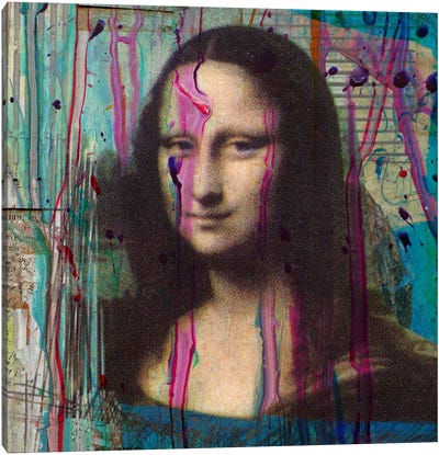 Mona Lisa Dripping Canvas Art Print - Luz Graphics