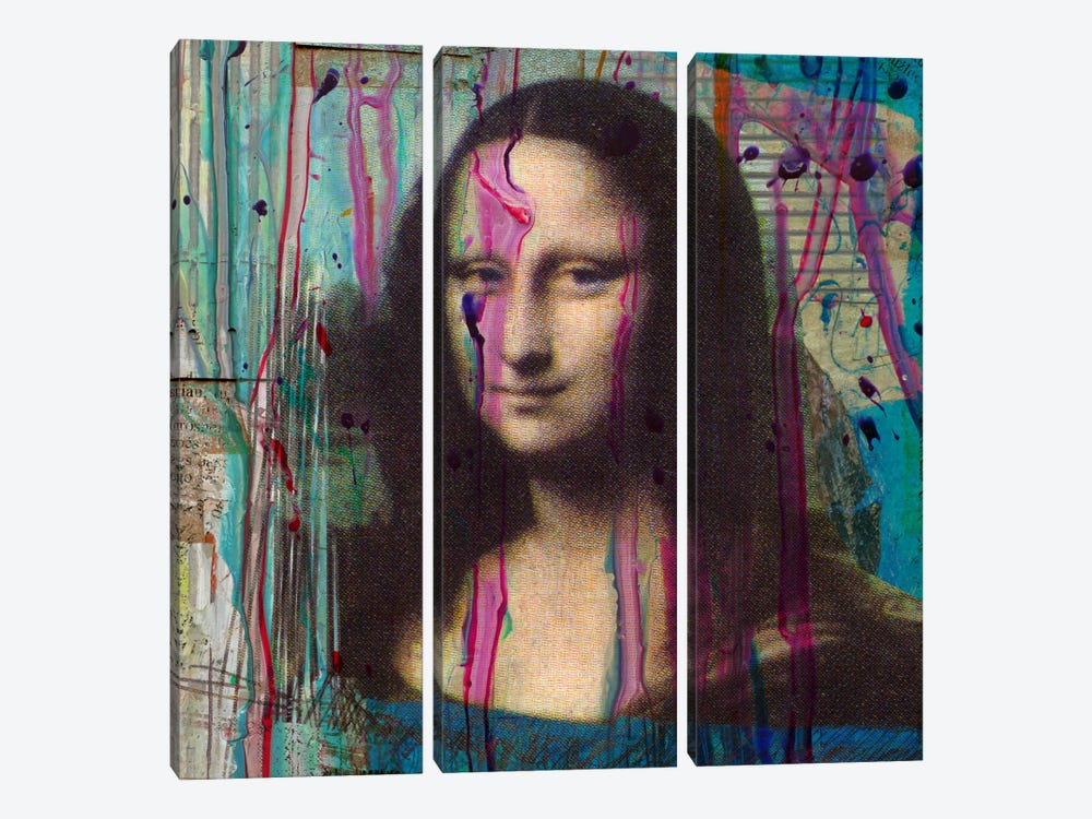 Mona Lisa Dripping by Luz Graphics 3-piece Canvas Art Print