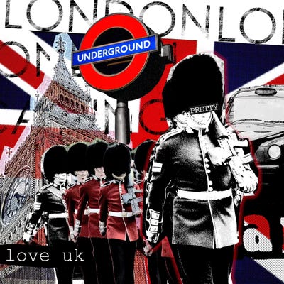 London #2 by Luz Graphics framed canvas print