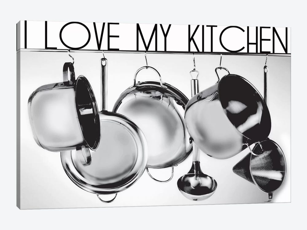 I Love My Kitchen by Luz Graphics 1-piece Canvas Wall Art