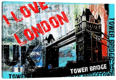 I Love London Canvas Art Print - Tower Bridge