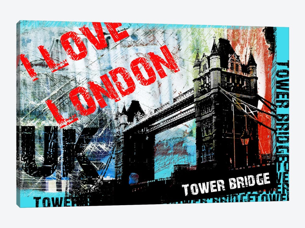 I Love London by Luz Graphics 1-piece Art Print