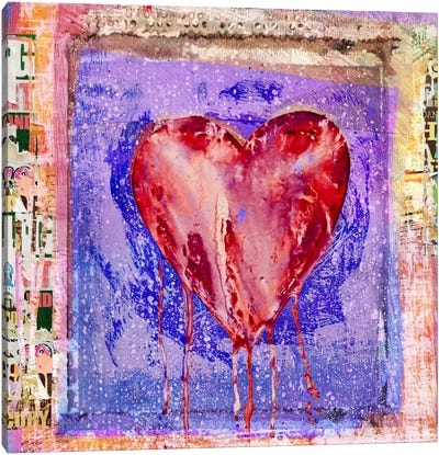 Bleeding Heart Canvas Art Print - Heart Art
