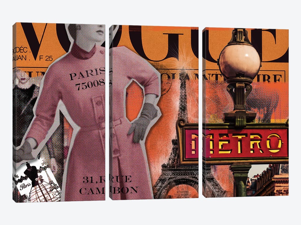 Paris Metro by Luz Graphics 3-piece Canvas Print