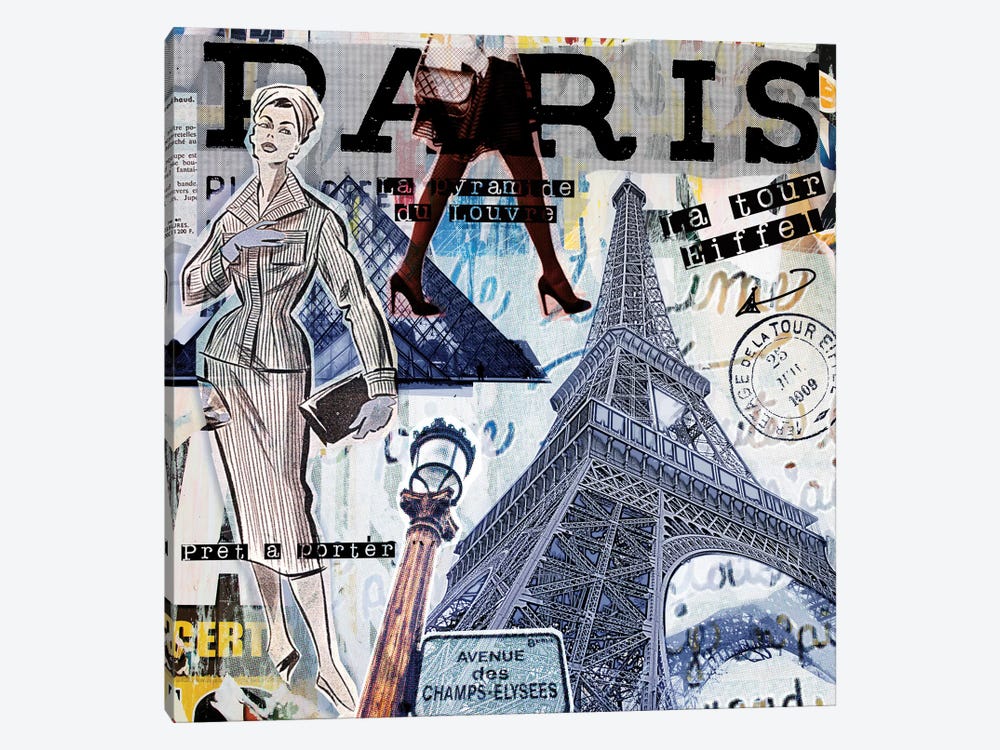 Paris Sights & Fashions by Luz Graphics 1-piece Canvas Artwork