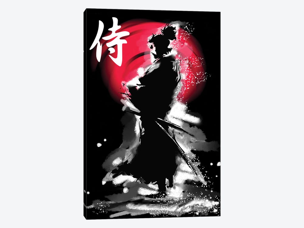 Samurai Warrior With Katana by Luz Graphics 1-piece Canvas Art Print