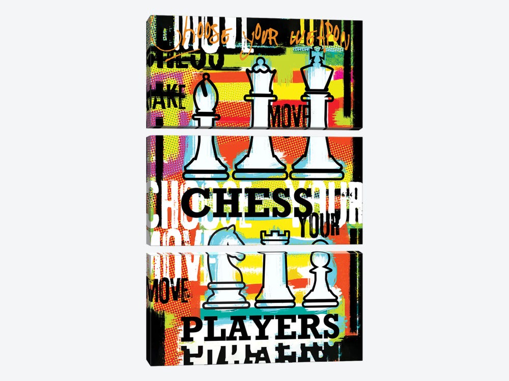 Chess Player Choose Your Move by Luz Graphics 3-piece Canvas Wall Art