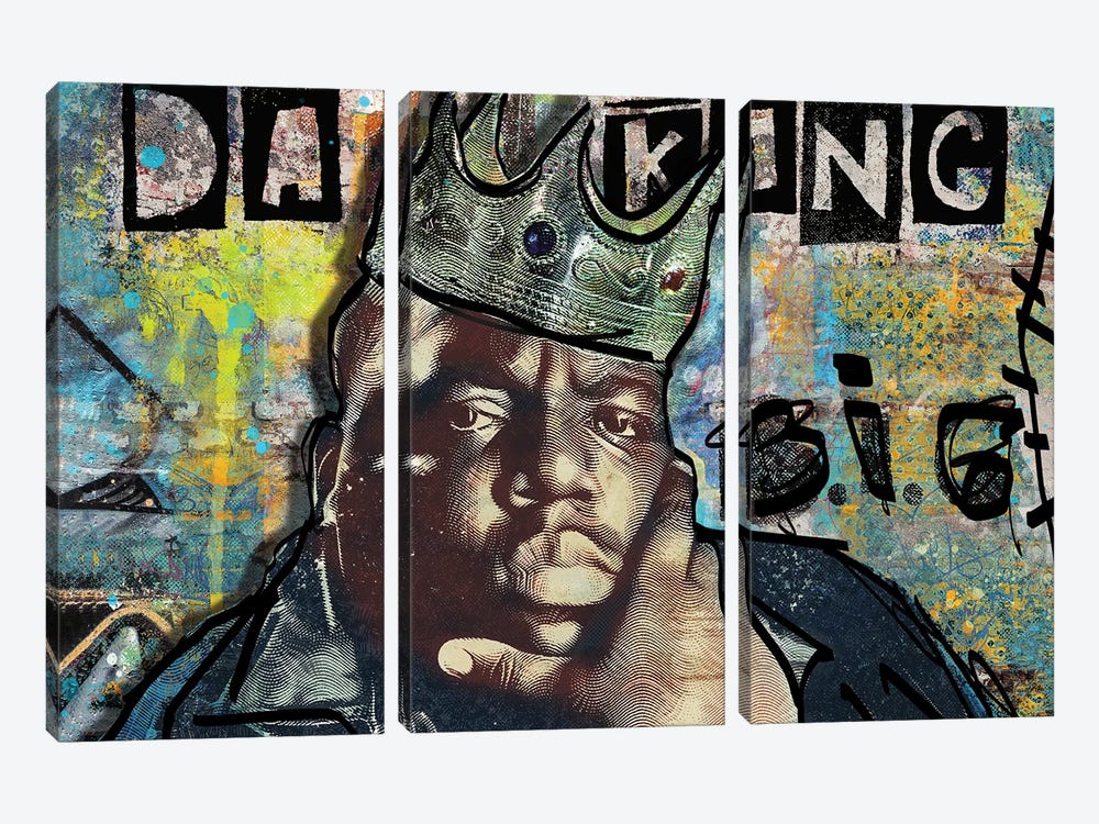 B.I.G Da King by Luz Graphics 3-piece Canvas Wall Art