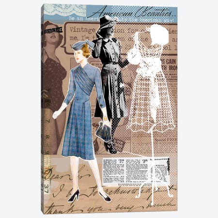 Vintage Fashion #1 Canvas Print #LUZ9} by Luz Graphics Canvas Print