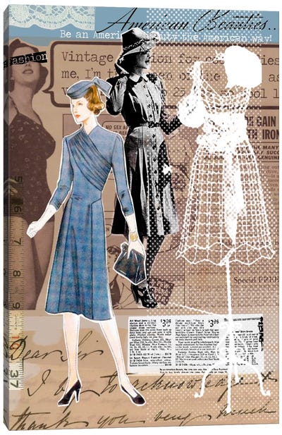 Vintage Fashion #1 Canvas Art Print - Luz Graphics