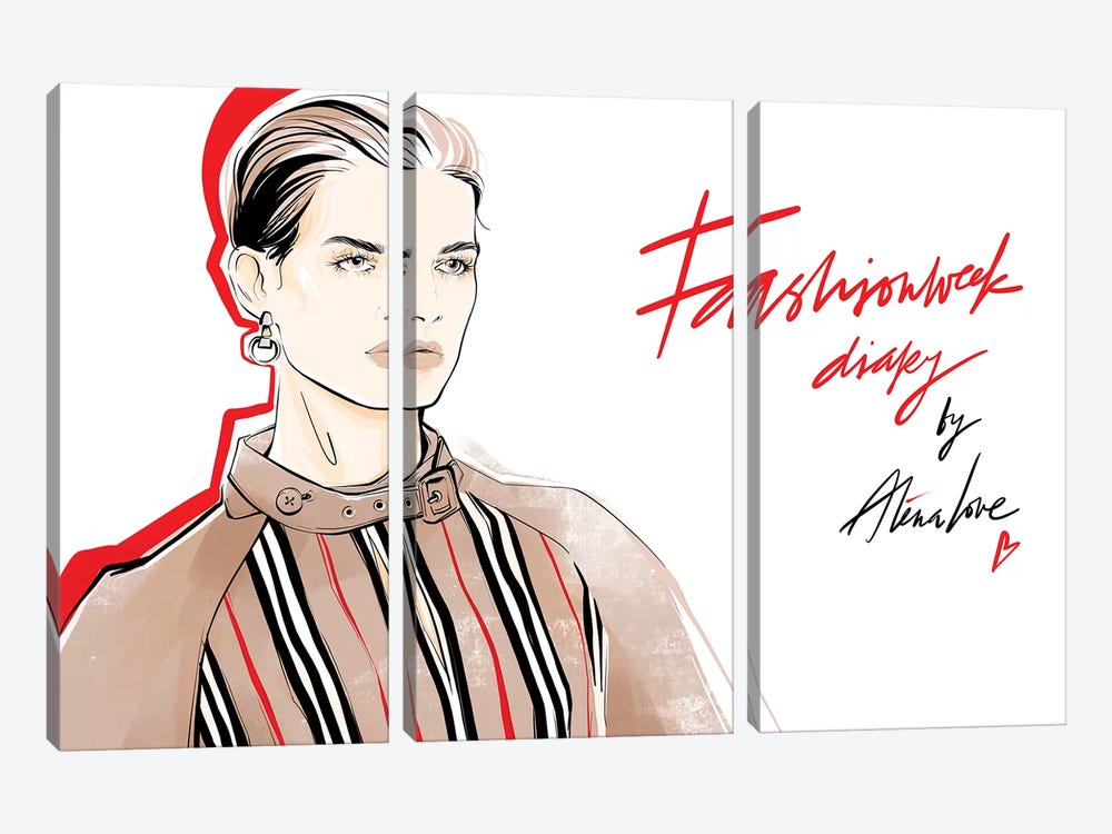 Fashion Week Diary by Alena Lavdovskaya 3-piece Canvas Art Print