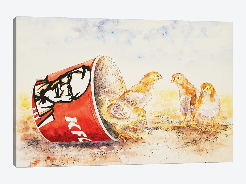 Still Feel Like Chicken Tonight? by Luna Vermeulen 1-piece Canvas Print