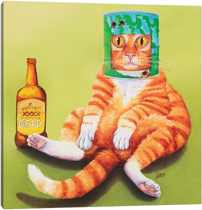 Ned Kitty In Isolation Canvas Art Print - Pet Obsessed