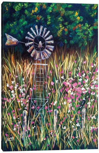 Tranquility Canvas Art Print - Watermill & Windmill Art
