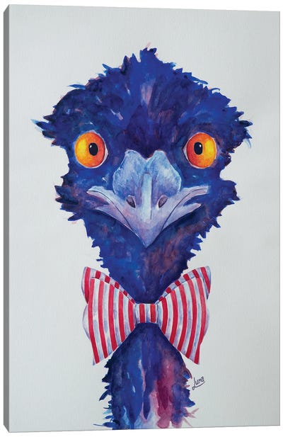 Mr Pinstripe Canvas Art Print - Ostrich Art