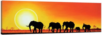Elephant Walk Canvas Art Print - Luna Vermeulen