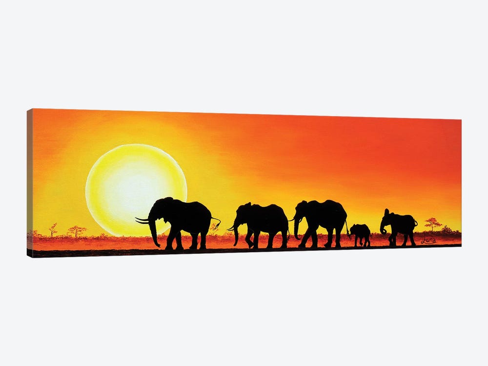 Elephant Walk by Luna Vermeulen 1-piece Canvas Art