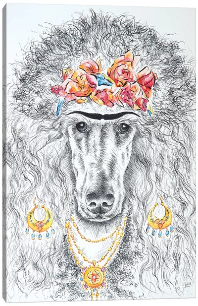 French Frida Canvas Art Print - Poodle Art