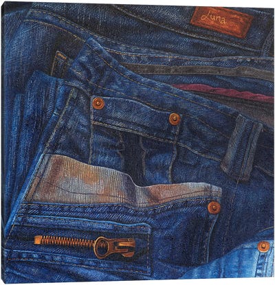 Jean Junkie Canvas Art Print - Women's Pants Art