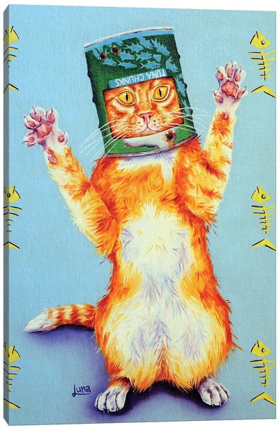 Ned Kitty Canvas Art Print - Orange Cat Art
