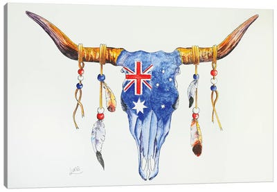 Priscilla Bull Of The Desert Canvas Art Print - Flag Art