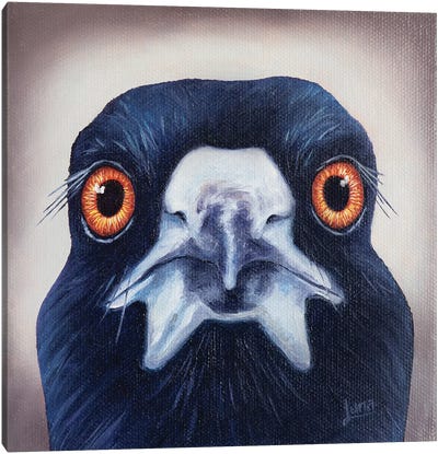 See No Evil Canvas Art Print - Crow Art