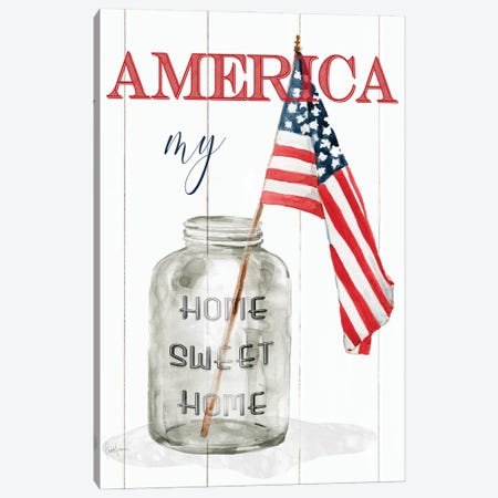 America My Home Sweet Home Canvas Print #LVF3} by Livi Finn Canvas Print