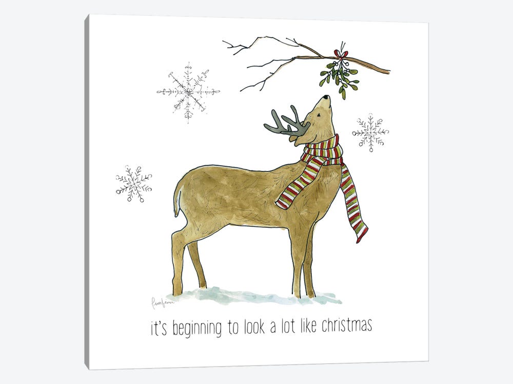 Simple Winter Pleasures Deer by Livi Finn 1-piece Art Print