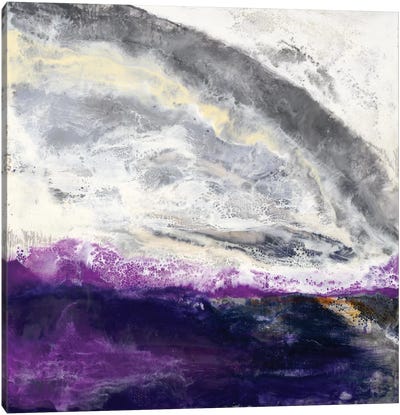Purple Hill Canvas Art Print - Gray & Purple Art