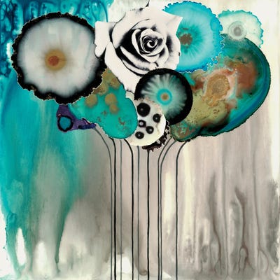 Turquoise Bouquet by Laura Van Horne framed canvas print