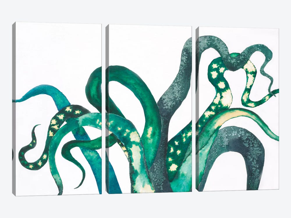 Octo Legs by Laura Van Horne 3-piece Canvas Wall Art