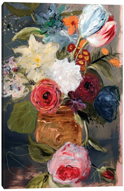 Untitled Still Life With Flowers Canvas Art Print - Leigh Viner