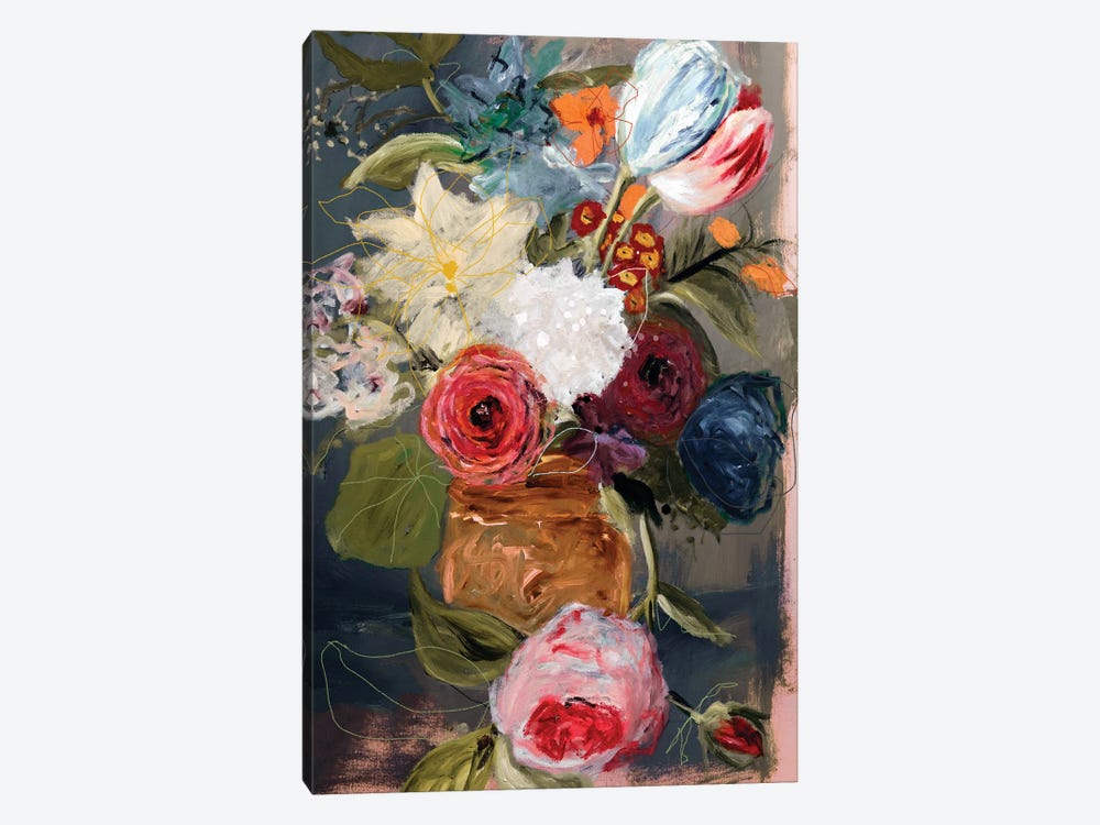 Untitled Still Life With Flowers by Leigh Viner 1-piece Canvas Art