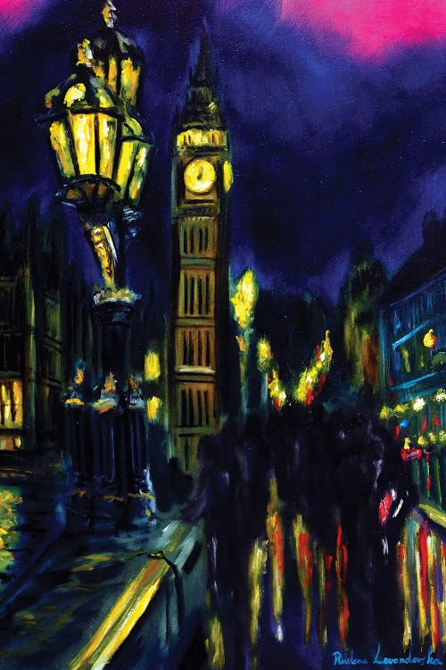 Evening London Westminster Bridge View by Ruslana Levandovska wall art