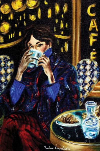 Fine Art Print: Woman At A Paris Terrace by Ruslana Levandovska