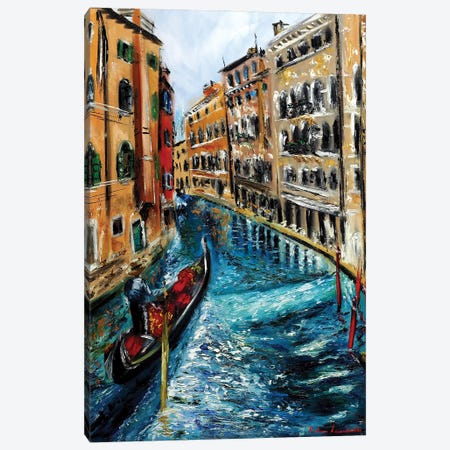 Gondola In Venice Canvas Print #LVV11} by Ruslana Levandovska Canvas Art