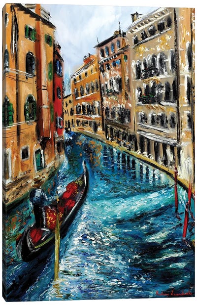Gondola In Venice Canvas Art Print - Ruslana Levandovska