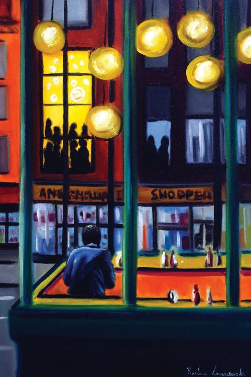 Nightfall Cafe by Ruslana Levandovska wall art