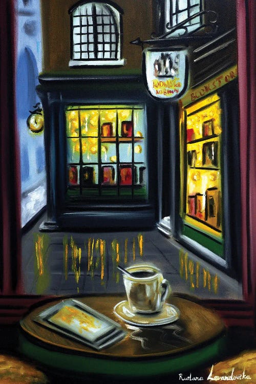 Coffee And A Bookstore by Ruslana Levandovska wall art
