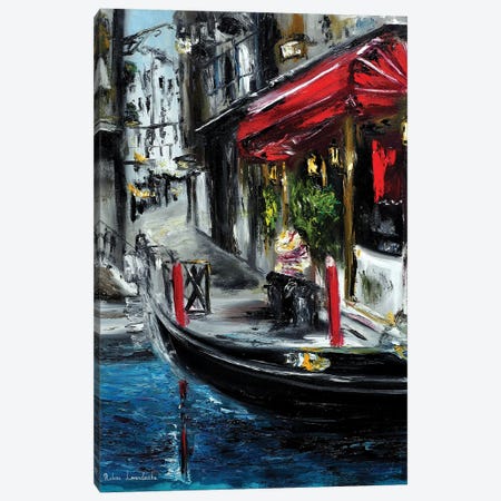 Gondoliere In Venice Canvas Print #LVV12} by Ruslana Levandovska Canvas Art