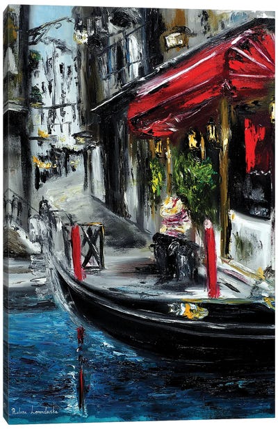 Gondoliere In Venice Canvas Art Print - Ruslana Levandovska