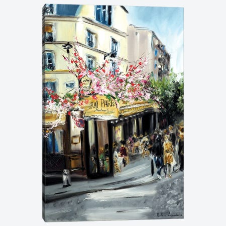 Le Vrai Paris Cafe, Montmarte Canvas Print #LVV14} by Ruslana Levandovska Art Print