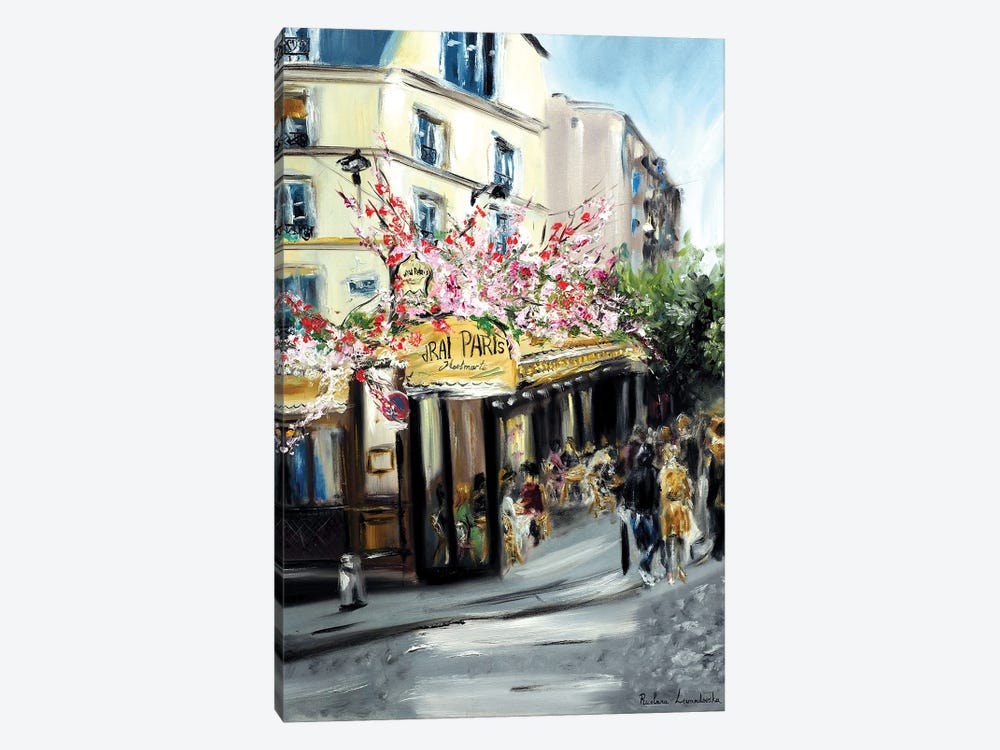 Le Vrai Paris Cafe, Montmarte by Ruslana Levandovska 1-piece Canvas Wall Art