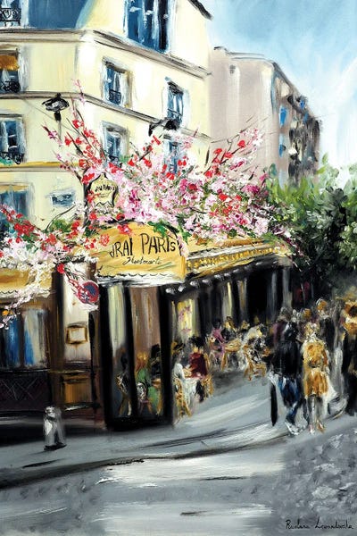 Buildings: Le Vrai Paris Cafe, Montmarte by Ruslana Levandovska